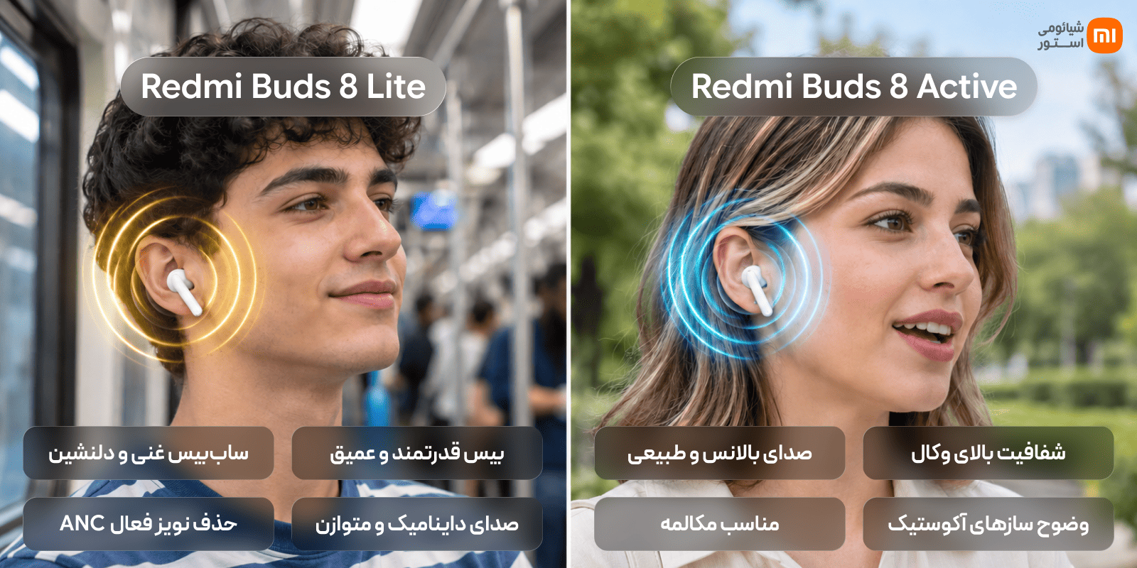 قابلیت حذف نویز فعال (ANC) و شفافیت در Redmi Buds 8 Lite